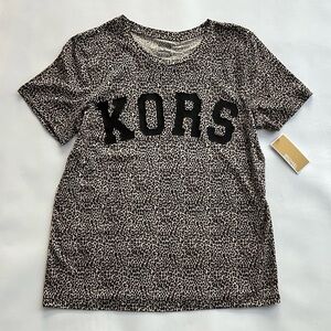 Michael Kors Black and White Leopard Print Blouse